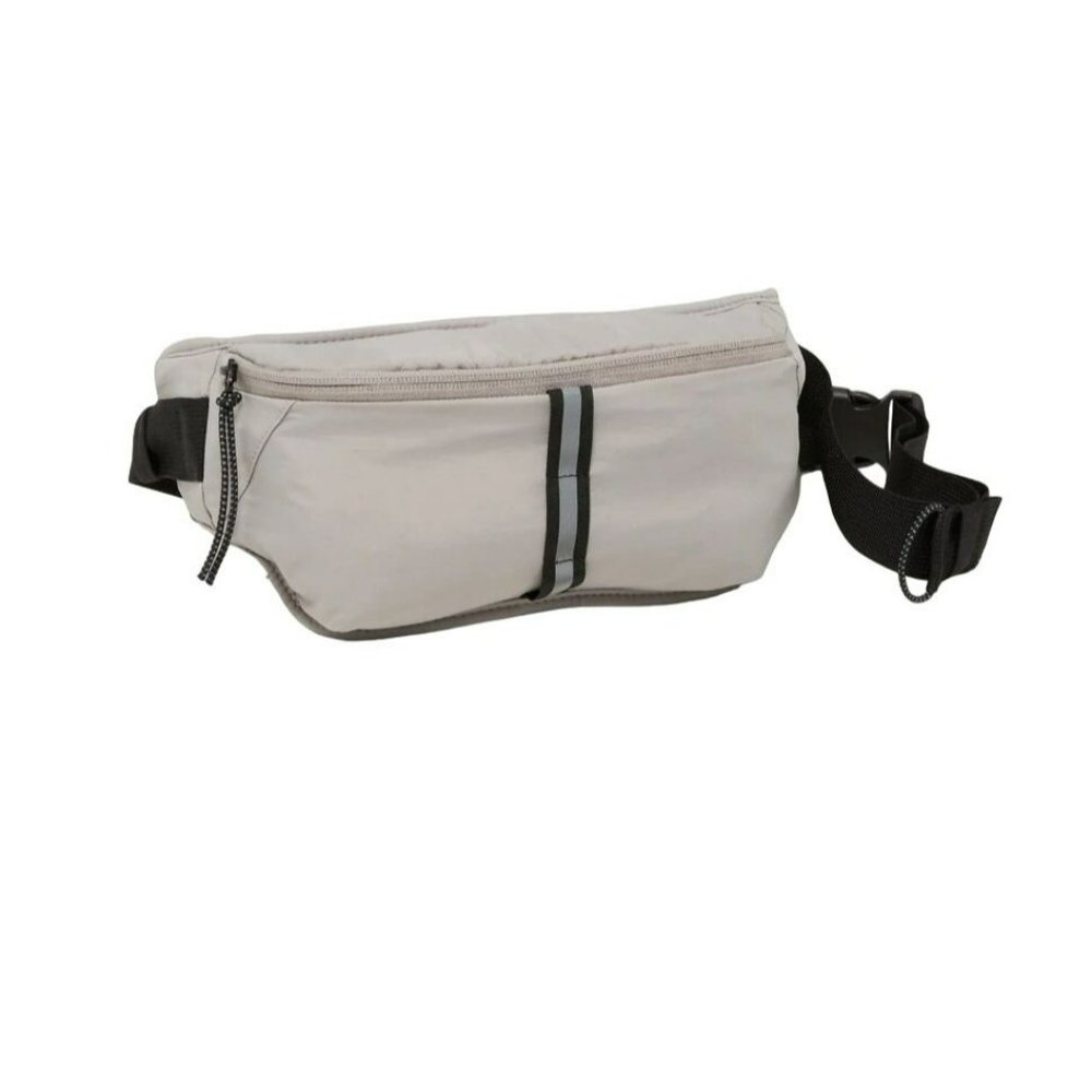 Sling Bag Waist Pac Fanny Pack Grey and Black Adjustable OS NWT JJ1882